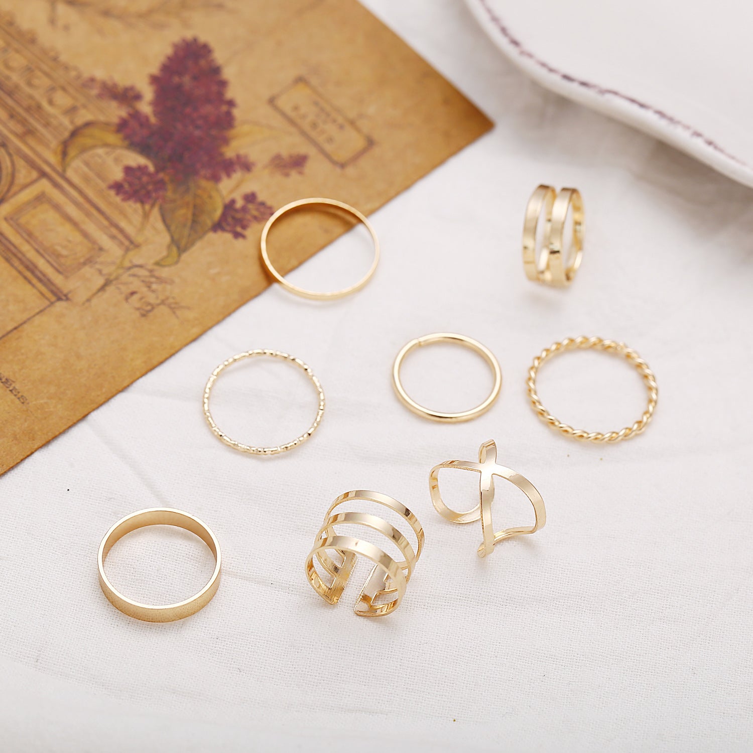 White Gold Aesthetic Ring Set 6pcs – Vanity Island Magazine